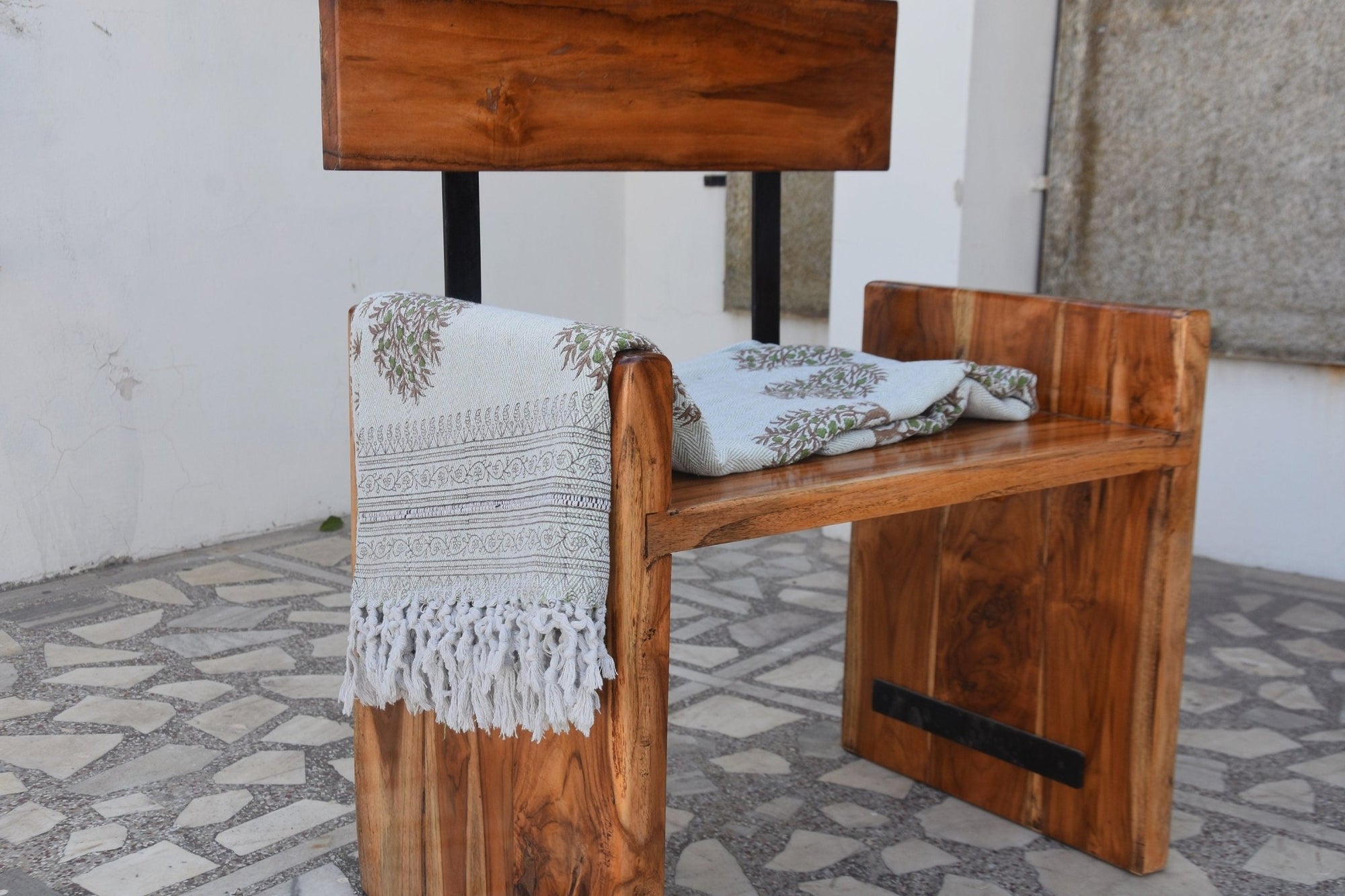 BLOCK PRINT HANDWOVEN THROW - ANAR - Fabdivine