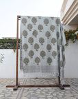 BLOCK PRINT HANDWOVEN THROW - ANAR - Fabdivine