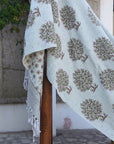 BLOCK PRINT HANDWOVEN THROW - ANAR - Fabdivine