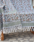 BLOCK PRINT HANDWOVEN THROW - ARADHANA - Fabdivine