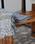 BLOCK PRINT HANDWOVEN THROW - ARADHANA - Fabdivine