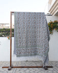 BLOCK PRINT HANDWOVEN THROW - ARADHANA - Fabdivine