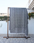 BLOCK PRINT HANDWOVEN THROW - ARADHANA - Fabdivine