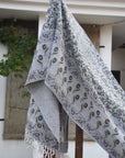 BLOCK PRINT HANDWOVEN THROW - ARADHANA - Fabdivine