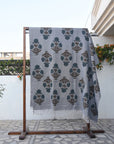 BLOCK PRINT HANDWOVEN THROW - BADSHAH - Fabdivine