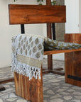 BLOCK PRINT HANDWOVEN THROW - BETEL LEAF - Fabdivine