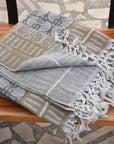 BLOCK PRINT HANDWOVEN THROW - BIJHNI - Fabdivine