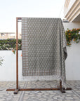 BLOCK PRINT HANDWOVEN THROW - CHHATRI - Fabdivine