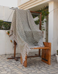 BLOCK PRINT HANDWOVEN THROW - CHHATRI - Fabdivine