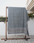 BLOCK PRINT HANDWOVEN THROW - CHOCO CHIPS - Fabdivine