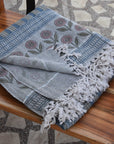 BLOCK PRINT HANDWOVEN THROW - CHOCO CHIPS - Fabdivine