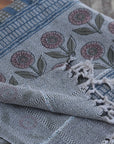 BLOCK PRINT HANDWOVEN THROW - CHOCO CHIPS - Fabdivine