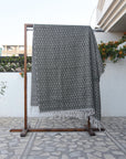 BLOCK PRINT HANDWOVEN THROW - DAMARU - Fabdivine