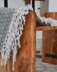 BLOCK PRINT HANDWOVEN THROW - DAMARU - Fabdivine