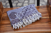 BLOCK PRINT HANDWOVEN THROW - GULDASTA - Fabdivine