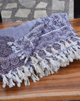 BLOCK PRINT HANDWOVEN THROW - GULDASTA - Fabdivine