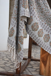 BLOCK PRINT HANDWOVEN THROW - HIMACHAL - Fabdivine