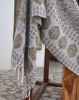 BLOCK PRINT HANDWOVEN THROW - HIMACHAL - Fabdivine