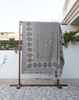 BLOCK PRINT HANDWOVEN THROW - HIMACHAL - Fabdivine