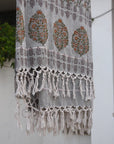 BLOCK PRINT HANDWOVEN THROW - HIMACHAL - Fabdivine