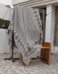 BLOCK PRINT HANDWOVEN THROW - HIMACHAL - Fabdivine