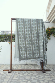 BLOCK PRINT HANDWOVEN THROW - HRIDYAVAN - Fabdivine