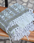 BLOCK PRINT HANDWOVEN THROW - HRIDYAVAN - Fabdivine