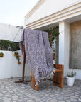 BLOCK PRINT HANDWOVEN THROW - KAMAL DUTTA - Fabdivine