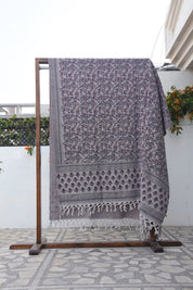 BLOCK PRINT HANDWOVEN THROW - KAMAL DUTTA - Fabdivine