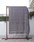 BLOCK PRINT HANDWOVEN THROW - KAMAL DUTTA - Fabdivine