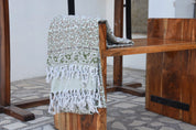 BLOCK PRINT HANDWOVEN THROW - KERI-JAAL - Fabdivine