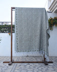 BLOCK PRINT HANDWOVEN THROW - KERI-JAAL - Fabdivine