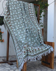 BLOCK PRINT HANDWOVEN THROW - MERAKI - Fabdivine