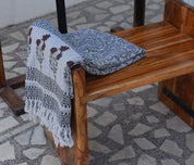 BLACK BLOCK PRINT HANDWOVEN THROW - MERAKI - Fabdivine