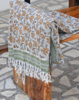 BLOCK PRINT HANDWOVEN THROW - NAAYAB - Fabdivine