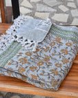 BLOCK PRINT HANDWOVEN THROW - NAAYAB - Fabdivine