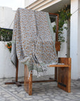 BLOCK PRINT HANDWOVEN THROW - NAAYAB - Fabdivine