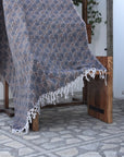 BLOCK PRINT HANDWOVEN THROW - PUSHP SAMHITA - Fabdivine