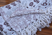 BLOCK PRINT HANDWOVEN THROW - ROHINI - Fabdivine