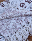 BLOCK PRINT HANDWOVEN THROW - ROHINI - Fabdivine