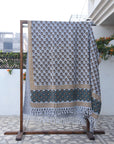 BLOCK PRINT HANDWOVEN THROW - ROHINI - Fabdivine