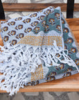 BLOCK PRINT HANDWOVEN THROW - ROHINI - Fabdivine