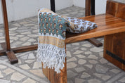 BLOCK PRINT HANDWOVEN THROW - ROHINI - Fabdivine