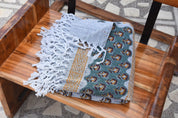 BLOCK PRINT HANDWOVEN THROW - ROHINI - Fabdivine