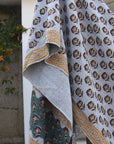 BLOCK PRINT HANDWOVEN THROW - ROHINI - Fabdivine