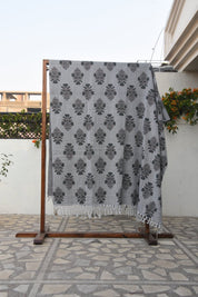 BLOCK PRINT HANDWOVEN THROW - SWADESH - Fabdivine