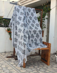 BLOCK PRINT HANDWOVEN THROW - SWADESH - Fabdivine