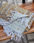 BLOCK PRINT HANDWOVEN THROW - TITTLI - Fabdivine