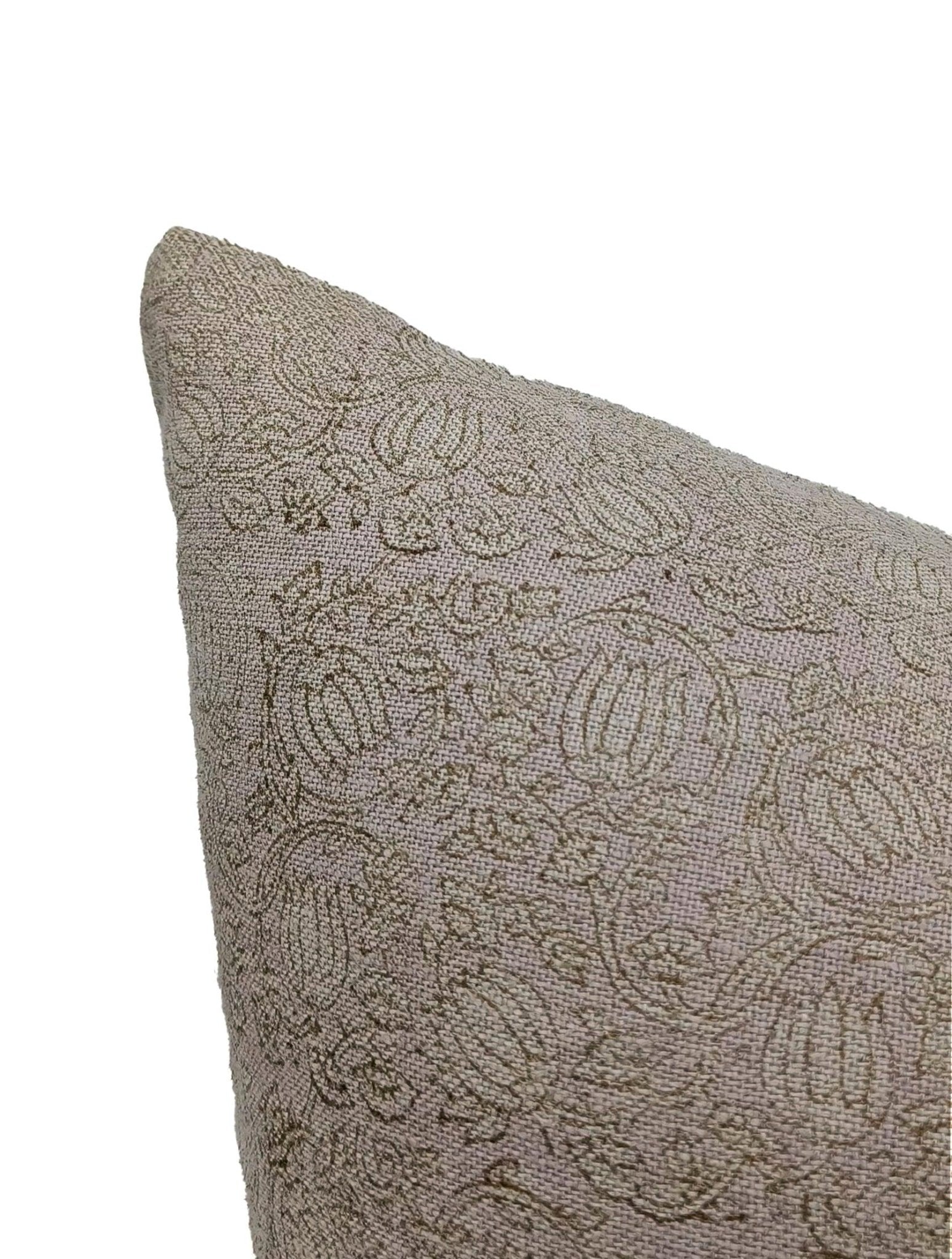 Square/Lumber block print pillow cover- Thick Linen- 8 KAMAL - Fabdivine