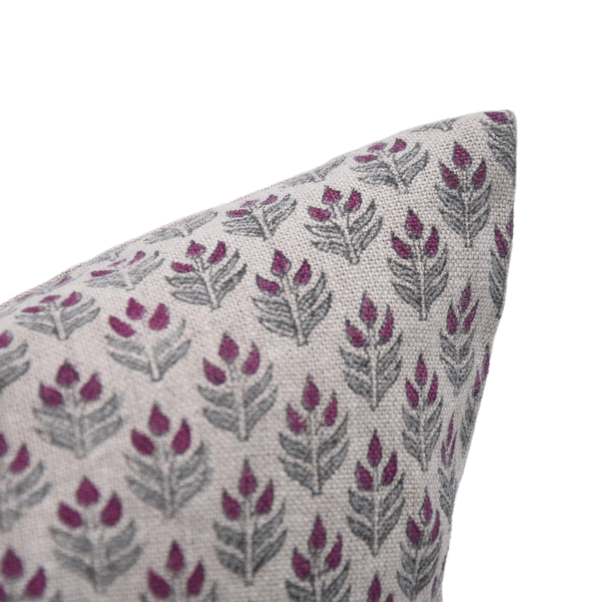 Throw Pillow Cover –Designer Collection of Hand Block Print Thick Linen- ALIA - Fabdivine